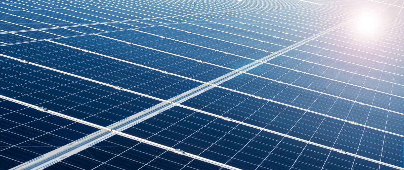 Solar cell panels in a photovoltaic power plant