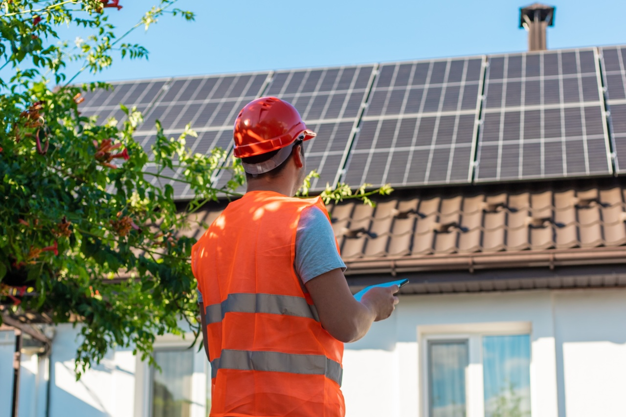 solar manufacturer inspecting a warrantied install